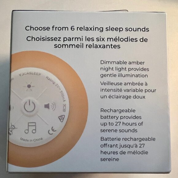 Yogasleep Travel Mini Sound Machine with Night Light, White, NEW - Picture 2 of 2